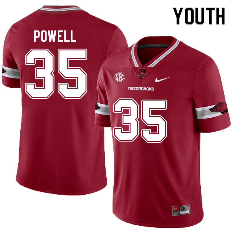 Youth #35 Mani Powell Arkansas Razorbacks College Football Jerseys Sale-Alternate Cardinal